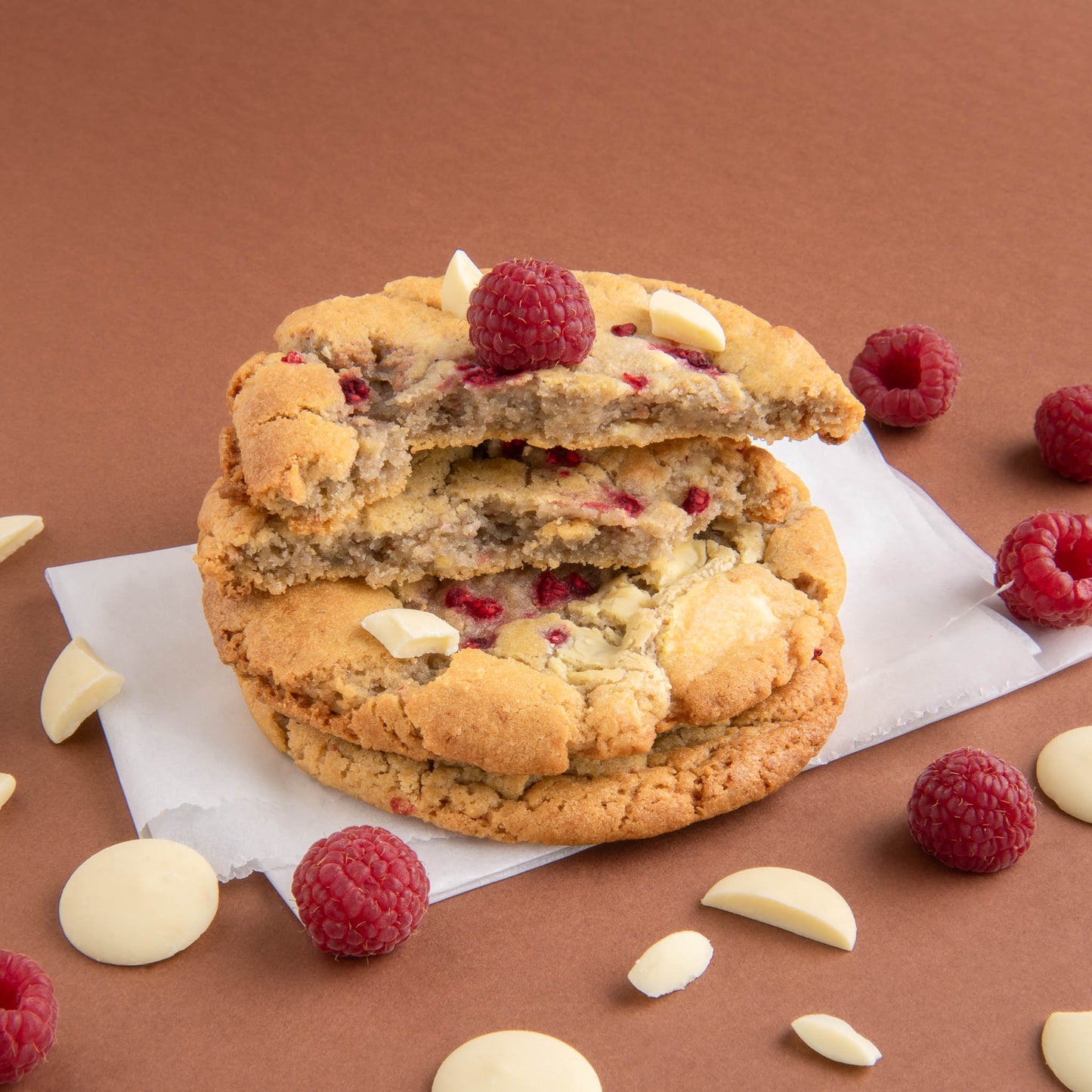 Cookie framboises chocolat blanc