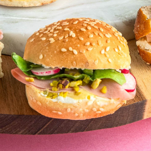 5 mini bagel mortadelle pistache radis ☀️