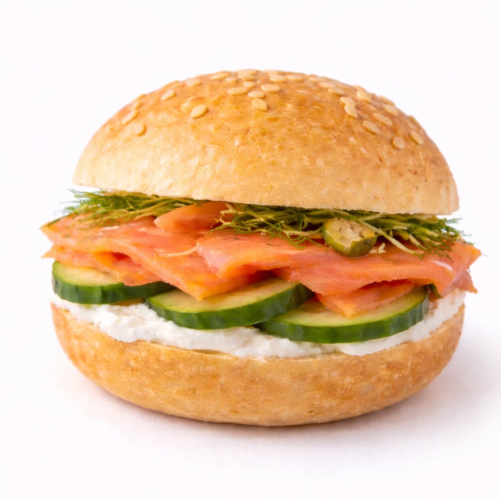 5 mini burgers saumon concombre