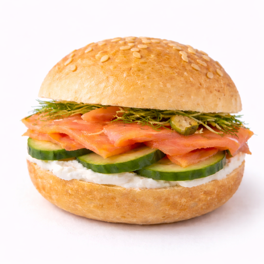 5 mini burgers saumon concombre